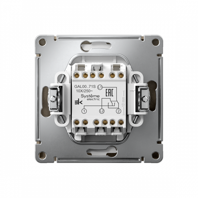 ARTGALLERY Перекрестный ПЕРЕКЛЮЧАТЕЛЬ, 10АХ, механизм, быстрозажим. клем., ШАМПАНЬ, GAL000571S