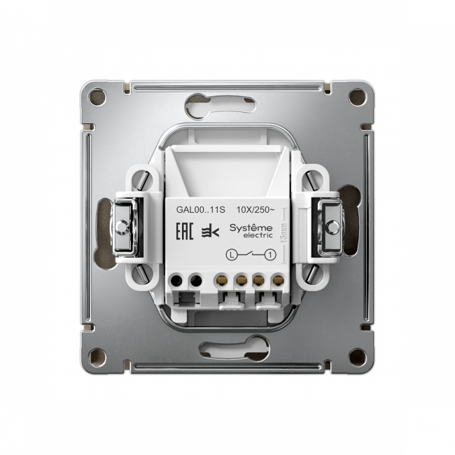 ARTGALLERY 1-клавишный ВЫКЛЮЧАТЕЛЬ, 10АХ, механизм, быстрозажим. клем., ШАМПАНЬ, GAL000511S