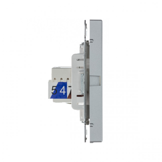 РОЗЕТКА двойная ТВ + компьютерная RJ45, кат. 5Е , Art Gallery, цвет Алюминий, GAL000389