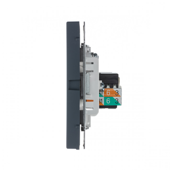 РОЗЕТКА двойная ТВ + компьютерная RJ45, кат. 5Е , Art Gallery, цвет Грифель, GAL000789