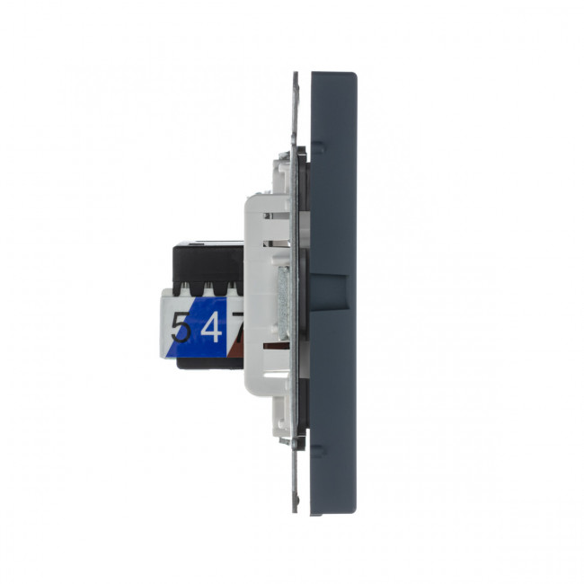 РОЗЕТКА двойная ТВ + компьютерная RJ45, кат. 5Е , Art Gallery, цвет Грифель, GAL000789