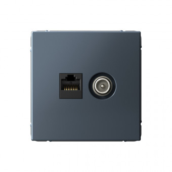 РОЗЕТКА двойная ТВ + компьютерная RJ45, кат. 5Е , Art Gallery, цвет Грифель, GAL000789