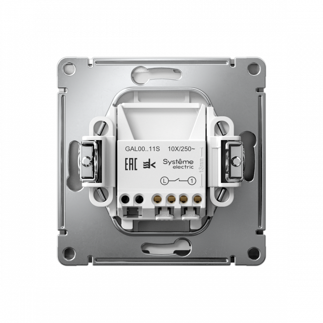 ARTGALLERY 1-клавишный ВЫКЛЮЧАТЕЛЬ, 10АХ, механизм, быстрозажим. клем., СТАЛЬ, GAL000911S