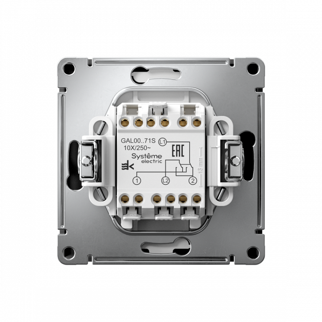 ARTGALLERY Перекрестный ПЕРЕКЛЮЧАТЕЛЬ, 10АХ, механизм, быстрозажим. клем., КАРБОН, GAL001071S