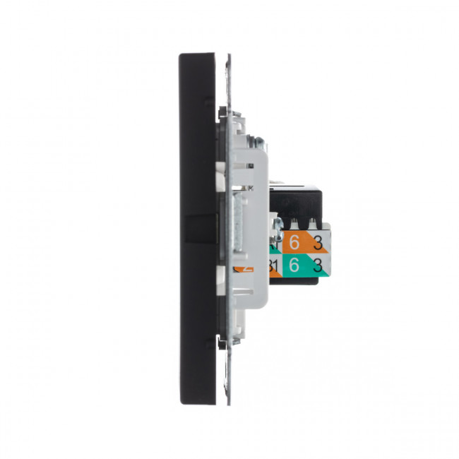 РОЗЕТКА двойная ТВ + компьютерная RJ45, кат. 5Е , Art Gallery, цвет Карбон, GAL001089