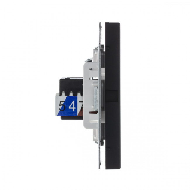 РОЗЕТКА двойная ТВ + компьютерная RJ45, кат. 5Е , Art Gallery, цвет Карбон, GAL001089