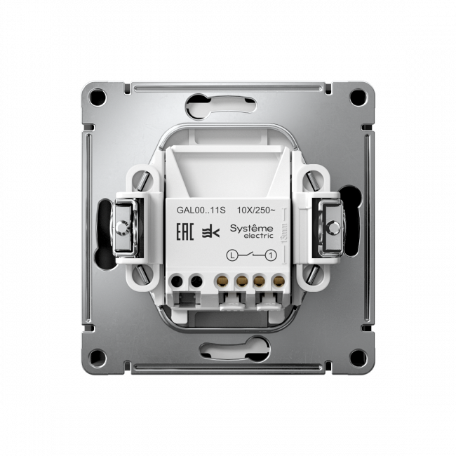 ARTGALLERY 1-клавишный ВЫКЛЮЧАТЕЛЬ, 10АХ, механизм, быстрозажим. клем., КАРБОН, GAL001011S