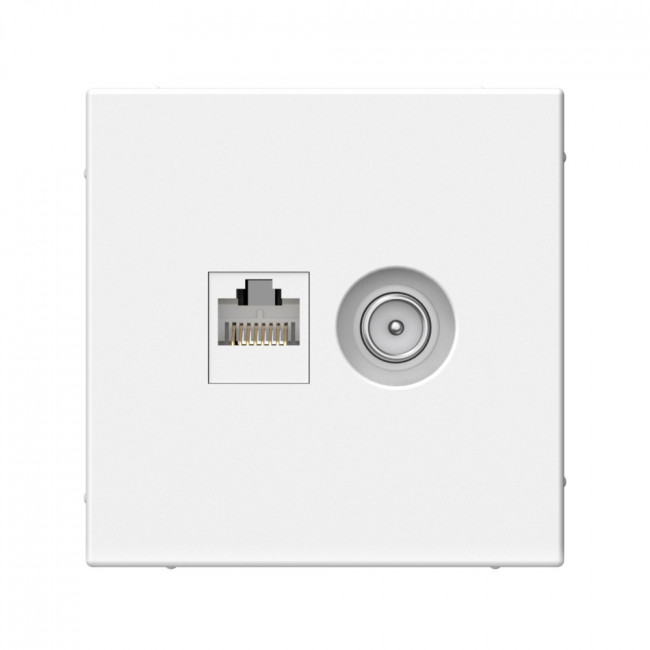 РОЗЕТКА двойная ТВ + компьютерная RJ45, кат. 5Е , Art Gallery, цвет Лотос, GAL001389