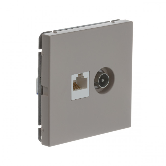 РОЗЕТКА двойная ТВ + компьютерная RJ45, кат. 5Е , Art Gallery, цвет Песочный, GAL001289