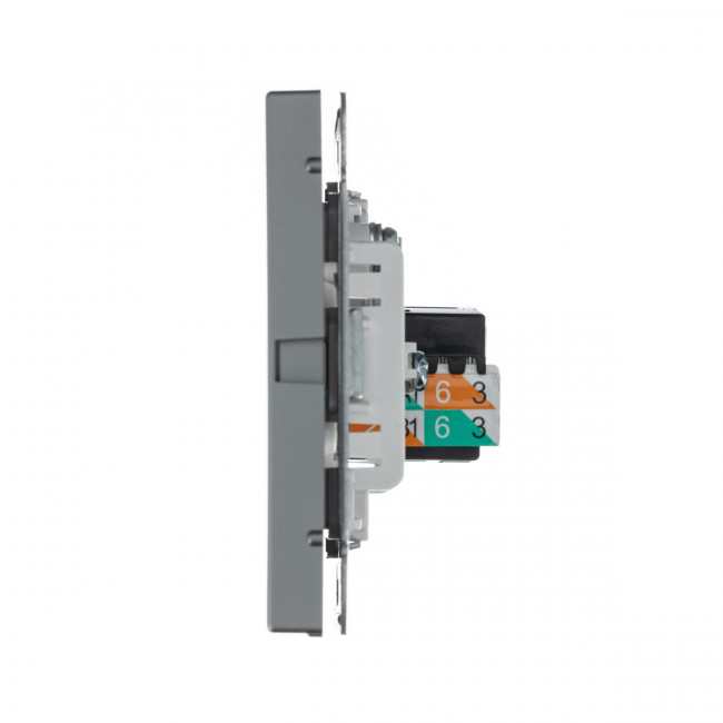 РОЗЕТКА двойная ТВ + компьютерная RJ45, кат. 5Е , Art Gallery, цвет Сталь, GAL000989 РОЗЕТКА двойная ТВ + компьютерная RJ45, кат. 5Е , Art Gallery, цвет Сталь, GAL000989