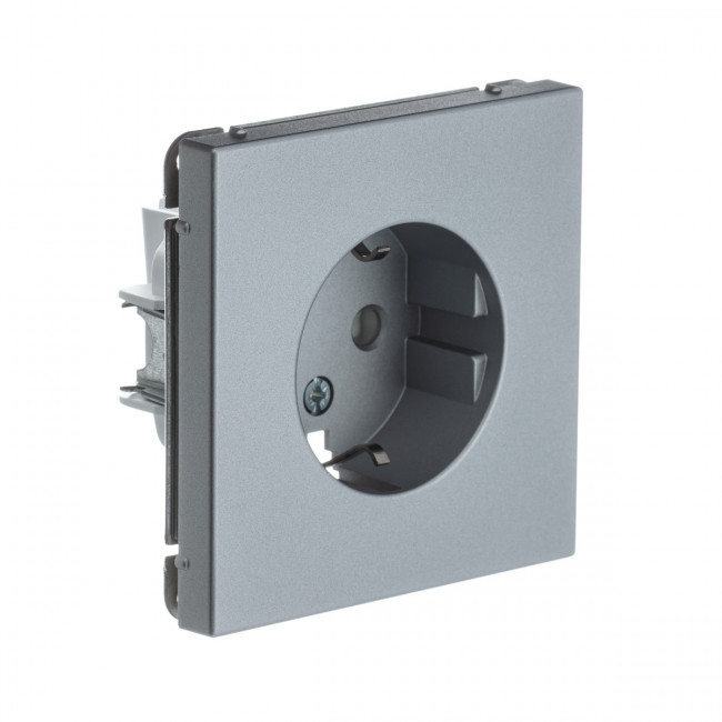 Art Gallery РОЗЕТКА с заземлением со шторками, 16А, механизм, АЛЮМИНИЙ , GAL000345