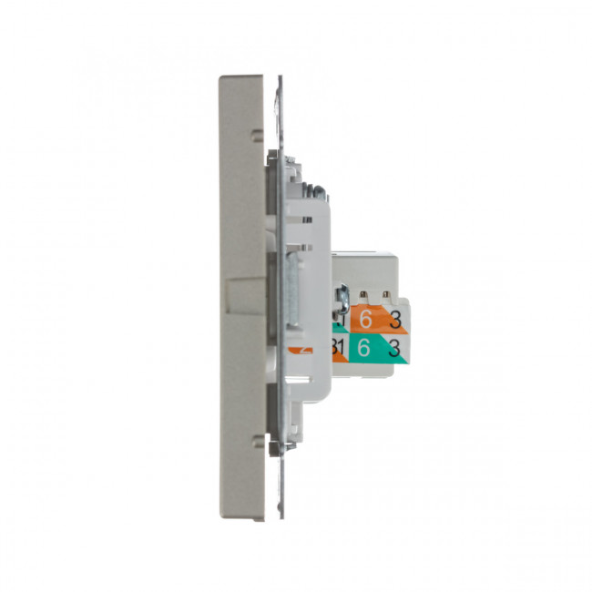 РОЗЕТКА двойная ТВ + компьютерная RJ45, кат. 5Е , Art Gallery, цвет Шампань, GAL000589