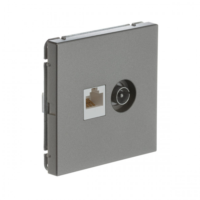 РОЗЕТКА двойная ТВ + компьютерная RJ45, кат. 5Е , Art Gallery, цвет Шампань, GAL000589