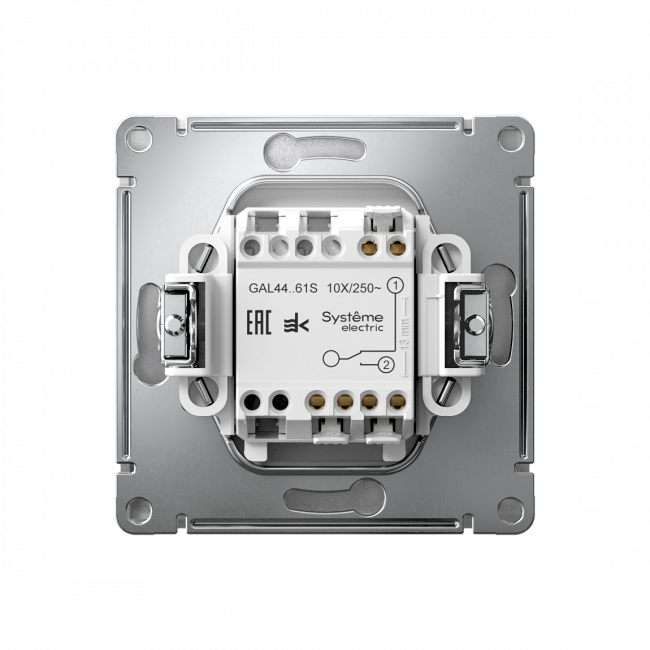 ARTGALLERY 1-клавишный ПЕРЕКЛЮЧАТЕЛЬ IP44, 10АХ,  механизм, быстрозажим. клем., АЛЮМИНИЙ, GAL440361S