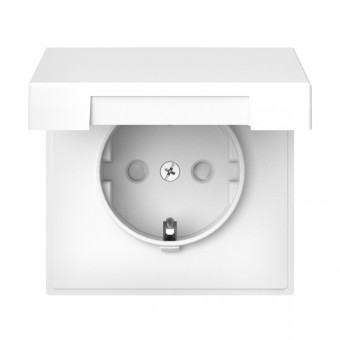 ARTGALLERY РОЗЕТКА с заземлением со шторками с крышкой, 16А, IP20,  механизм, быстрозажимные клеммы, ЛОТОС, GAL001346S