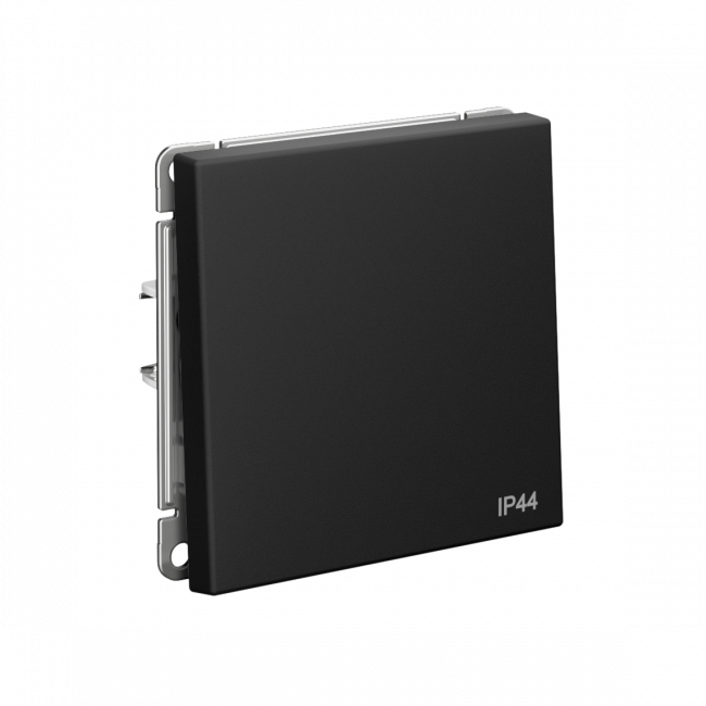 ARTGALLERY 1-клавишный ПЕРЕКЛЮЧАТЕЛЬ IP44, 10АХ,  механизм, быстрозажим. клем., КАРБОН, GAL441061S