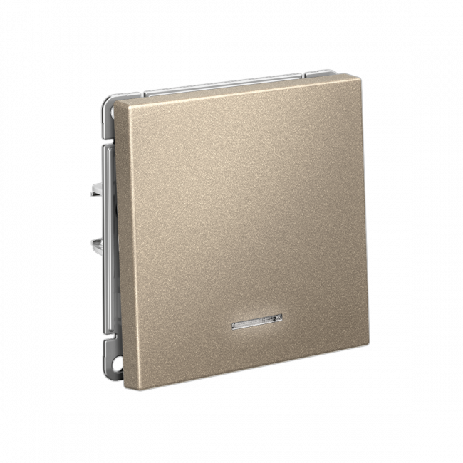 ARTGALLERY 1-клавишный ВЫКЛЮЧАТЕЛЬ с подсветкой, 10АХ, механизм, быстрозажим. клем., ШАМПАНЬ, GAL000513S