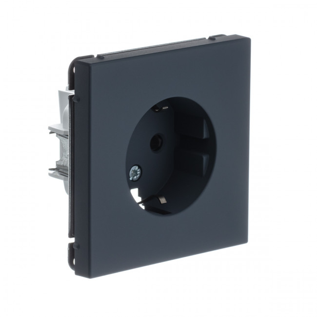 Art Gallery РОЗЕТКА с заземлением со шторками, 16А, механизм, ГРИФЕЛЬ , GAL000745