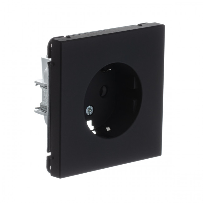 Art Gallery РОЗЕТКА с заземлением со шторками, 16А, механизм, КАРБОН , GAL001045