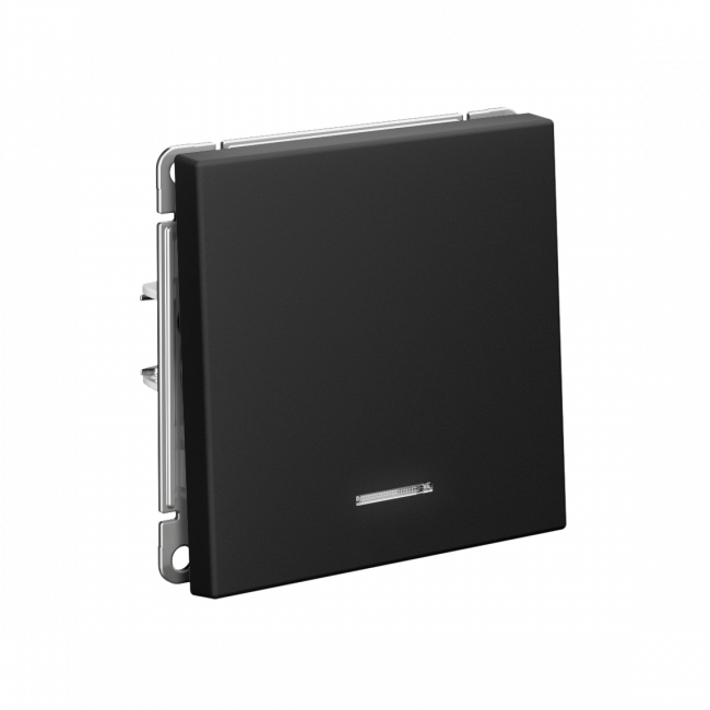 ARTGALLERY 1-клавишный ВЫКЛЮЧАТЕЛЬ с подсветкой, 10АХ, механизм, быстрозажим. клем., КАРБОН, GAL001013S