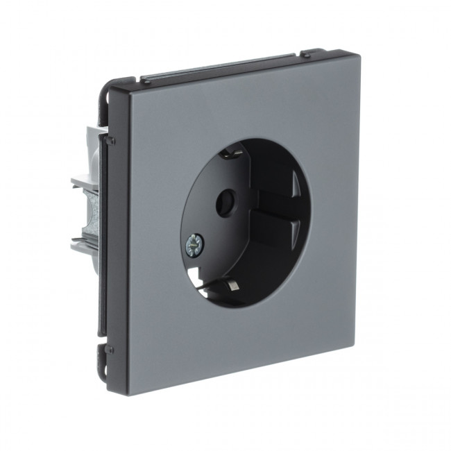 Art Gallery РОЗЕТКА с заземлением со шторками, 16А, механизм, СТАЛЬ , GAL000945