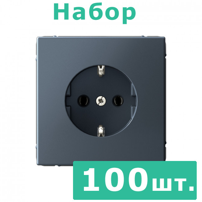 РОЗЕТКА с заземлением, 16 А , Art Gallery, цвет Грифель, GAL000743, набор 100 штук