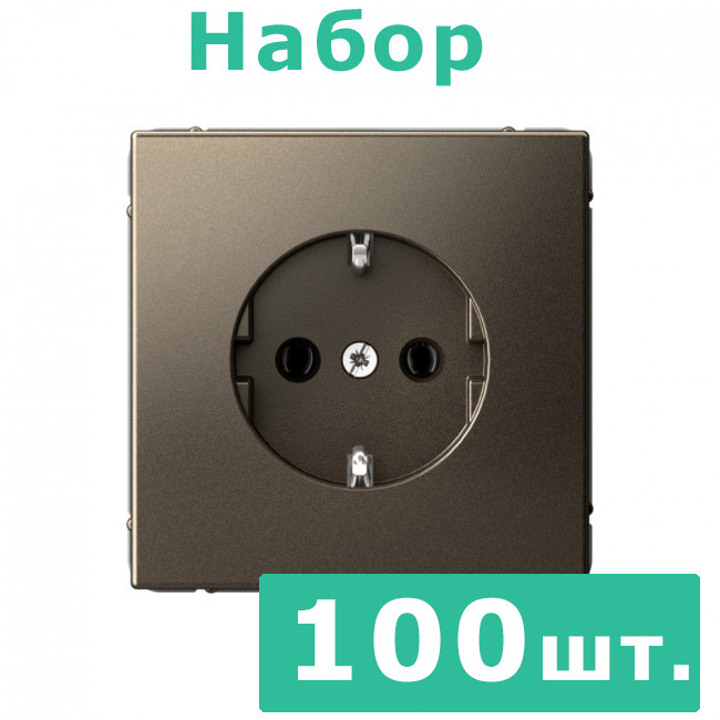 РОЗЕТКА с заземлением, 16 А , Art Gallery, цвет Мокко, GAL000643, набор 100 штук