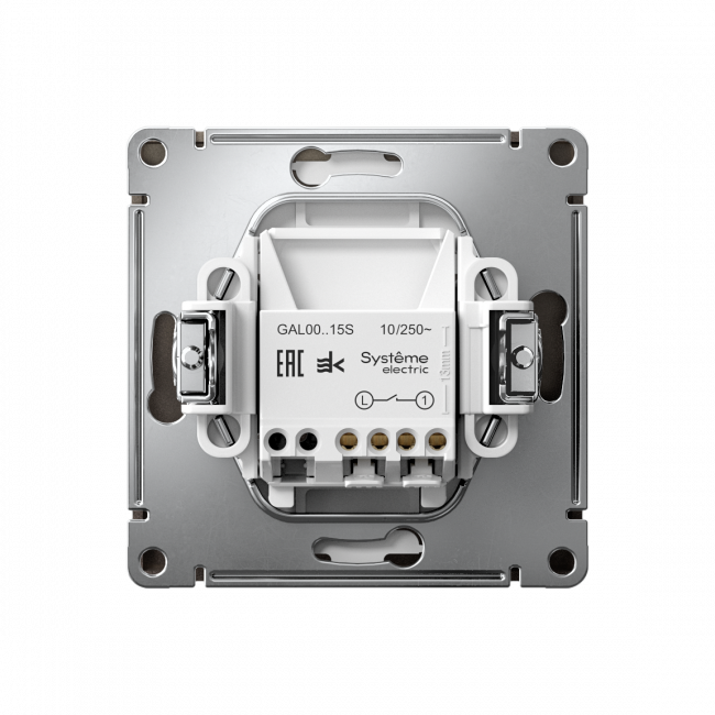 ARTGALLERY 1-клавишный ВЫКЛЮЧАТЕЛЬ с самовозвратом, механизм, быстрозажимные клеммы, МОККО, GAL000615S