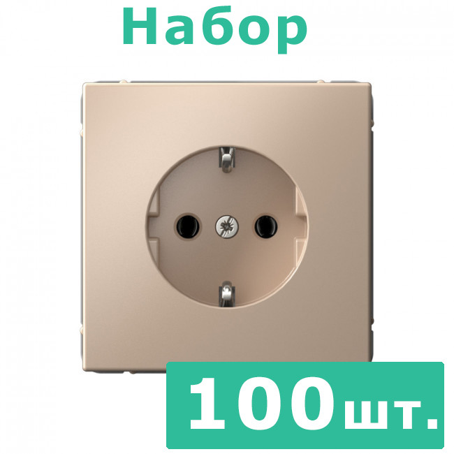 РОЗЕТКА с заземлением, 16 А , Art Gallery, цвет Песочный, GAL001243, набор 100 штук