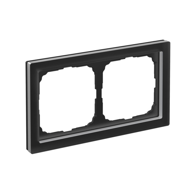 ARTGALLERY PURE 2-постовая РАМКА, МАТОВОЕ ОРГАНИЧЕСКОЕ СТЕКЛО ЧЕРНЫЙ, Systeme Electric, GAL331002