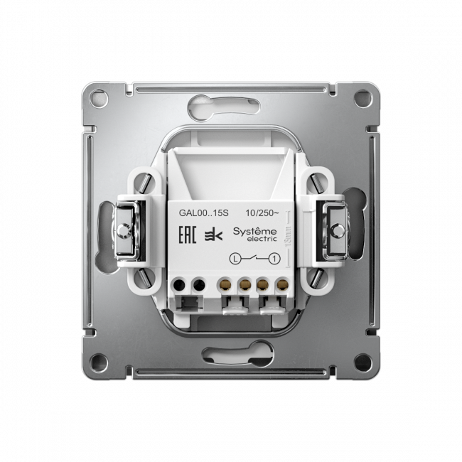 ARTGALLERY 1-клавишный ВЫКЛЮЧАТЕЛЬ с самовозвратом, механизм, быстрозажимные клеммы, СТАЛЬ, GAL000915S