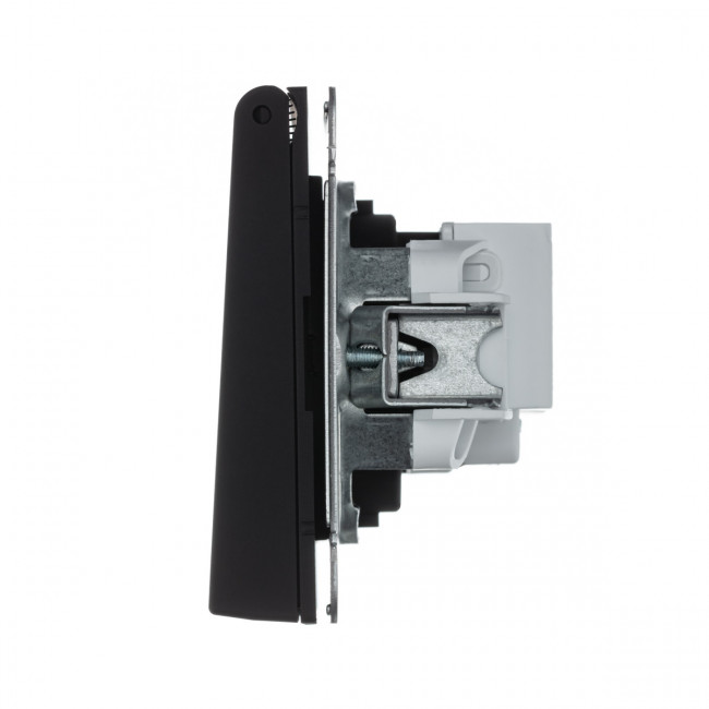 РОЗЕТКА с заземл., со шторками, с крышкой, 16 А, IP20 , Art Gallery, цвет Карбон, GAL001046