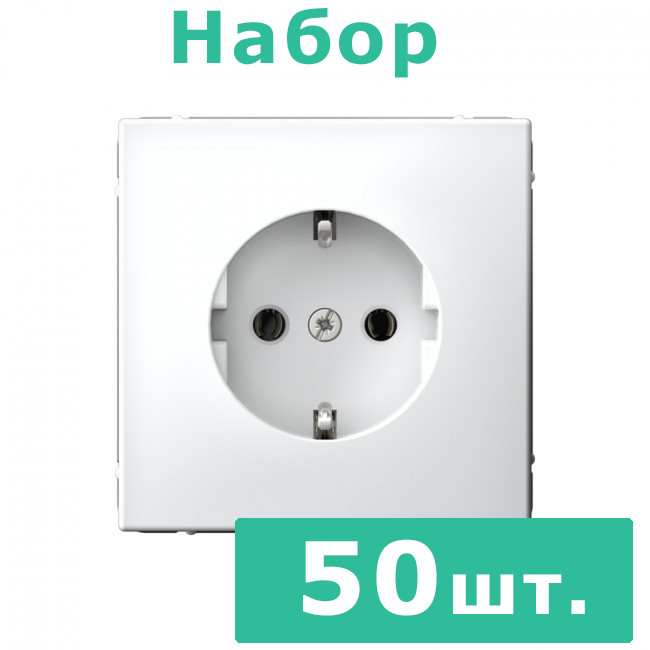 РОЗЕТКА с заземлением, 16 А , Art Gallery, цвет  белый, GAL000143, набор 50 штук