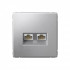 ARTGALLERY РОЗЕТКА двойная компьютерная RJ45+RJ45, категория 5е, механизм, АЛЮМИНИЙ, GAL000385