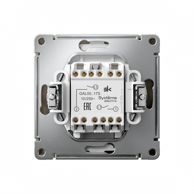 ARTGALLERY 2-клавишный ВЫКЛЮЧАТЕЛЬ с самовозвратом, 10АХ, механизм, быстрозажимные клеммы, ШАМПАНЬ, GAL000517S