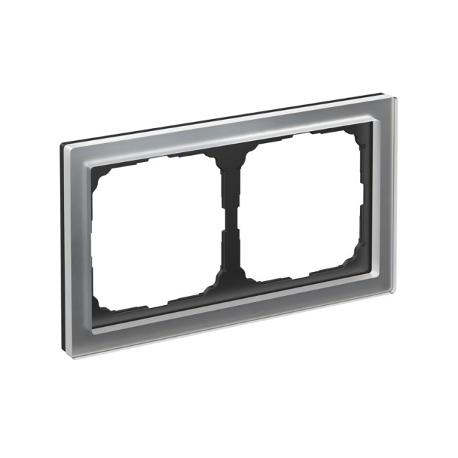 ARTGALLERY PURE 2-постовая РАМКА, ОРГАНИЧЕСКОЕ СТЕКЛО АЛЮМИНИЙ, Systeme Electric, GAL320302