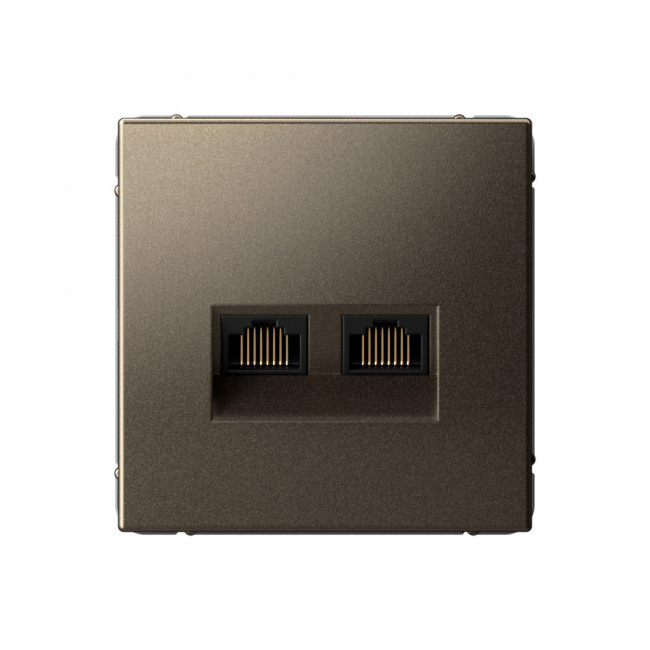 ARTGALLERY РОЗЕТКА двойная компьютерная RJ45+RJ45, категория 5е, механизм, МОККО, GAL000685