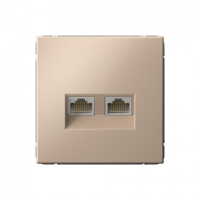 ARTGALLERY РОЗЕТКА двойная компьютерная RJ45+RJ45, категория 5е, механизм, ПЕСОЧНЫЙ, GAL001285