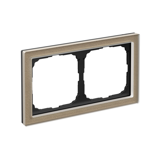 ARTGALLERY PURE 2-постовая РАМКА, ОРГАНИЧЕСКОЕ СТЕКЛО ШАМПАНЬ, Systeme Electric, GAL320502