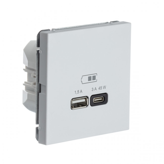 Art Gallery USB РОЗЕТКА A + тип-C 45Вт высокоскор.заряд. QC, PD, механизм, ЛОТОС, GAL001329