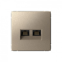 ARTGALLERY РОЗЕТКА двойная компьютерная RJ45+RJ45, категория 5е, механизм, ШАМПАНЬ, GAL000585