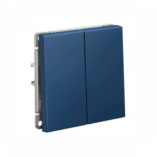 ARTGALLERY 2-клавишный ВЫКЛЮЧАТЕЛЬ с самовозвратом, 10АХ, механизм, быстрозажимные клеммы, АКВАМАРИН, GAL001117S