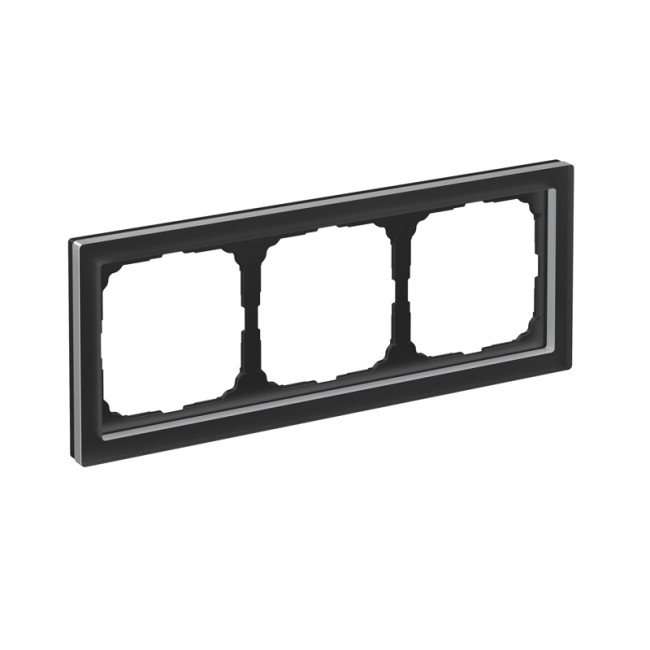 ARTGALLERY PURE 3-постовая РАМКА, МАТОВОЕ ОРГАНИЧЕСКОЕ СТЕКЛО ЧЕРНЫЙ, Systeme Electric, GAL331003
