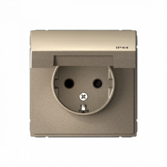 РОЗЕТКА с заземл., со шторками, с крышкой, 16 А, IP44 , Art Gallery, цвет Шампань, GAL440546