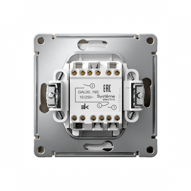 ARTGALLERY 2-клавишный ВЫКЛЮЧАТЕЛЬ ДЛЯ ЖАЛЮЗИ, 2х сх.4, 10А, механизм, быстрозажим. клем., ШАМПАНЬ, GAL000519S