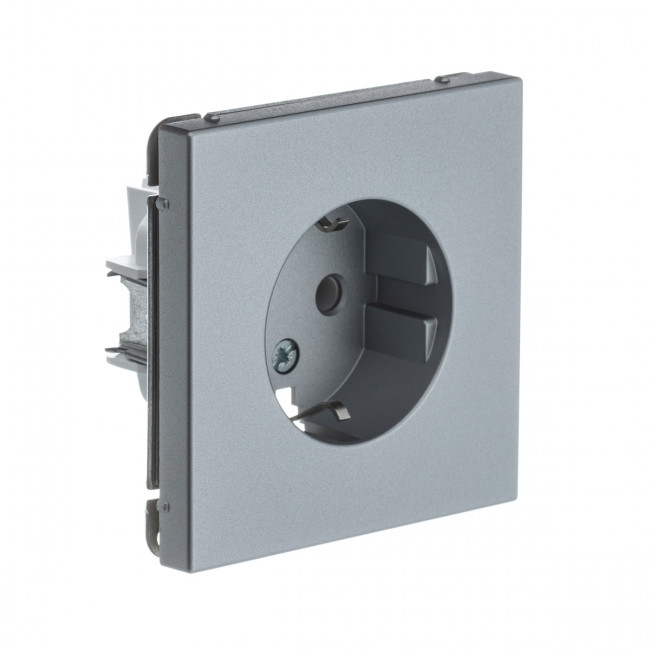 РОЗЕТКА с заземлением, 16 А , Art Gallery, цвет Алюминий, GAL000343