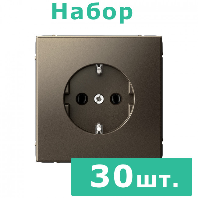РОЗЕТКА с заземлением, 16 А , Art Gallery, цвет Мокко, GAL000643, набор 30 штук