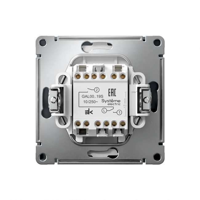 ARTGALLERY 2-клавишный ВЫКЛЮЧАТЕЛЬ ДЛЯ ЖАЛЮЗИ, 2х сх.4, 10А, механизм, быстрозажим. клем., ГРИФЕЛЬ, GAL000719S