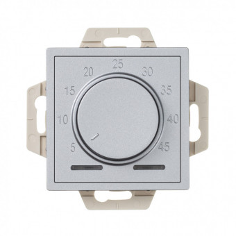 Терморегулятор теплого пола с датчиком, 10A, механизм, АЛЮМИНИЙ