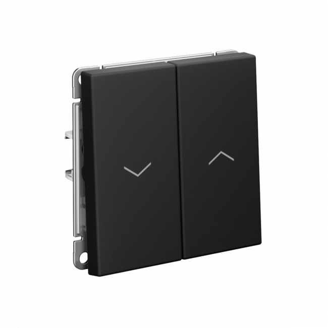 ARTGALLERY 2-клавишный ВЫКЛЮЧАТЕЛЬ ДЛЯ ЖАЛЮЗИ, 2х сх.4, 10А, механизм, быстрозажим. клем., КАРБОН, GAL001019S